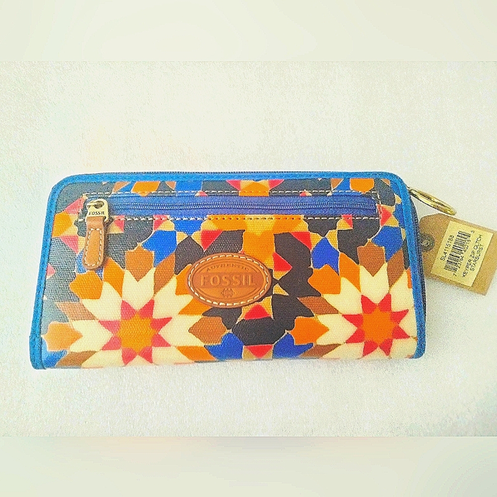 NWT Fossil Keyper Accordion Long Wallet